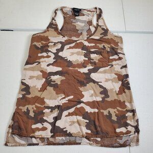Rue 21 Tank Top Pocket Camo Brown Women's Size S